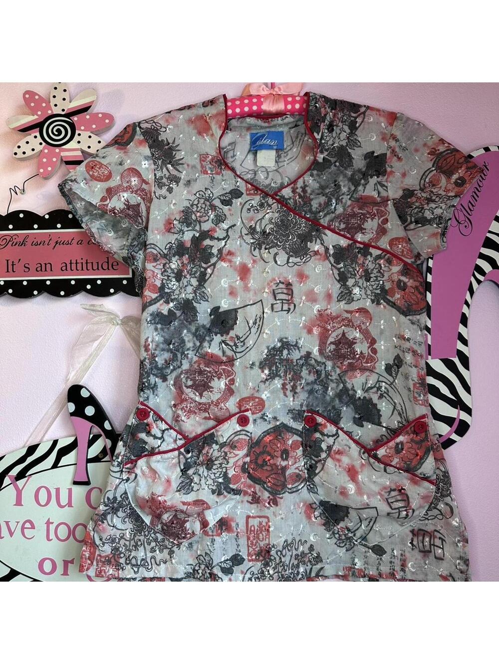 vkei style top with beautiful japanese patterns
